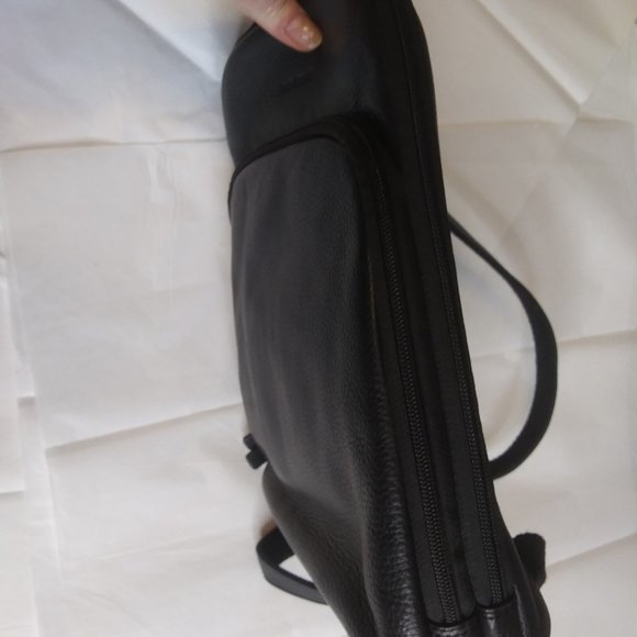Jack Georges leather backpack leather beautiful  striped interior main image 6